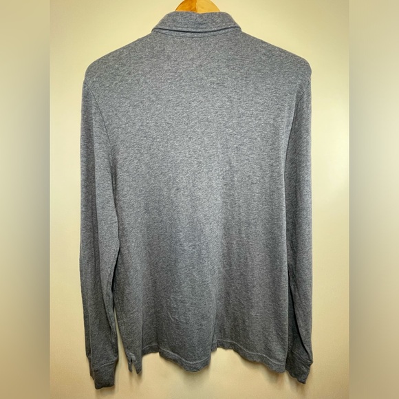 Faherty Men's Long Sleeve Luxe Heather in Flint Blue Heather Polo Size Small - Picture 3 of 14